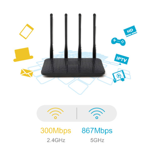 BDCOM WAP2100-WR1200G Dual-Band 1200Mbps WiFi Gigabit Router