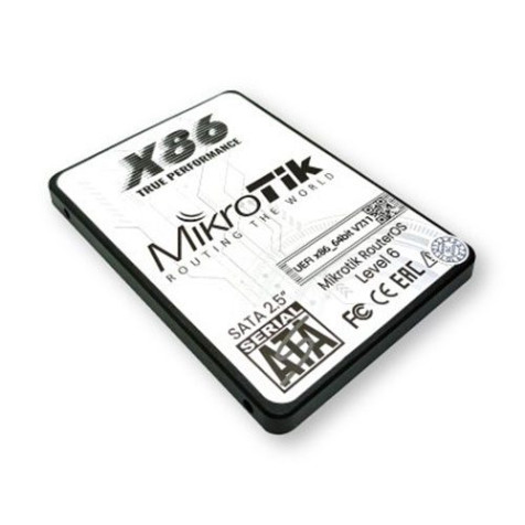 MikroTik 2.5in SATA 64GB SSD UEFI x86 RouterOS 64bit License (Pre-Install) Level 6